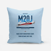 Thumbnail for Mooney M20J 201 design on light blue pillow