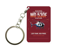 Thumbnail for MD Helicopters MD 530F design on dark red designed key chain, double-side print