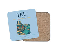 Thumbnail for Turku Airport (TKU) design on light blue 1 piece coaster