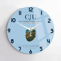Thumbnail for Jeju International Airport (CJU) design on light blue no frame wall clock