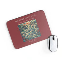 Thumbnail for VINTAGE G4274 - The River Delta Maze - Designed Mouse Pads design on darkred rectangle