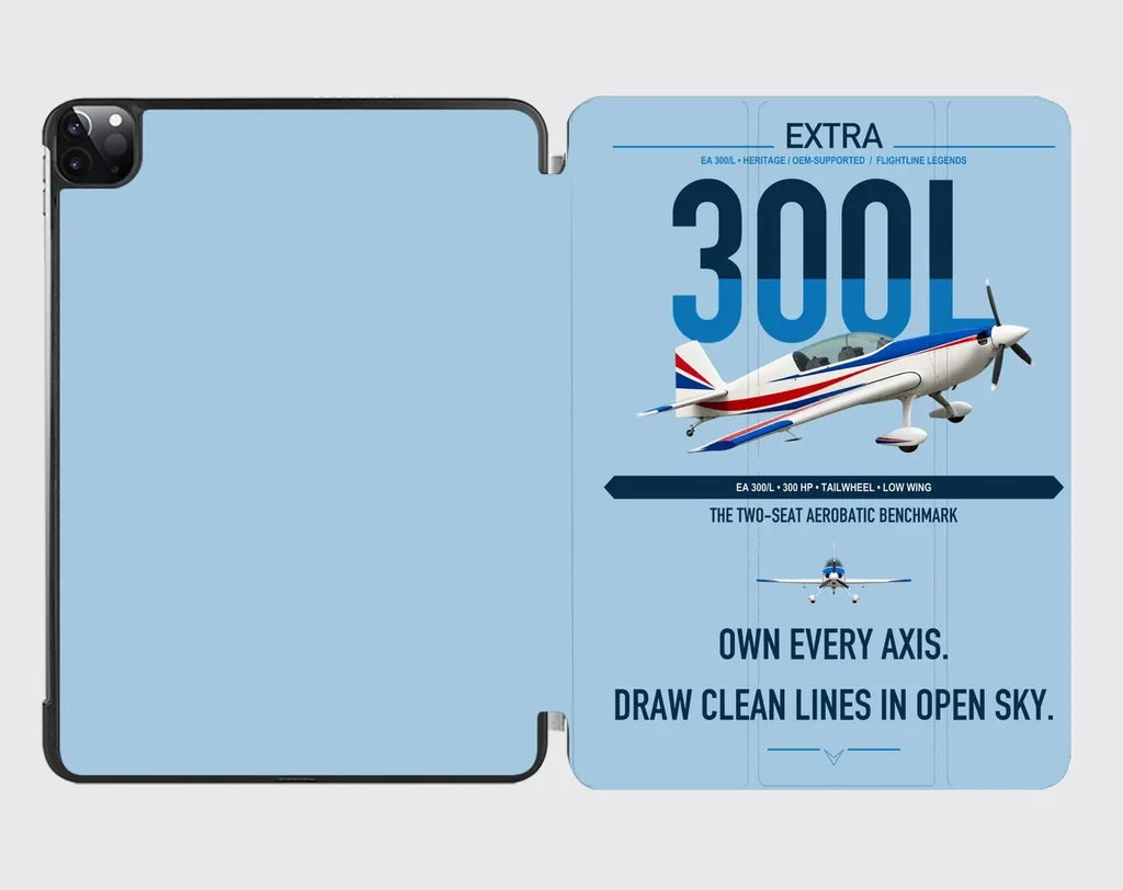 Extra 300L design on light blue ipad tablet case