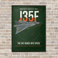 Thumbnail for Saab J 35F Draken vertical canvas print - framed - dark green background