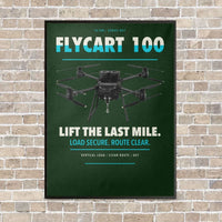 Thumbnail for DJI FlyCart 100 vertical canvas print - framed - dark green background