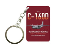 Thumbnail for Transall C-160D design on dark red designed key chain, double-side print