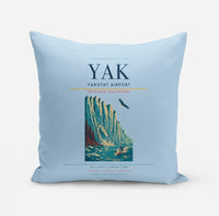 Thumbnail for Yakutat Airport (YAK) design on light blue pillow