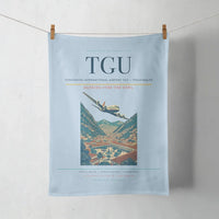 Thumbnail for Toncontín International Airport (TGU) design on light blue towel