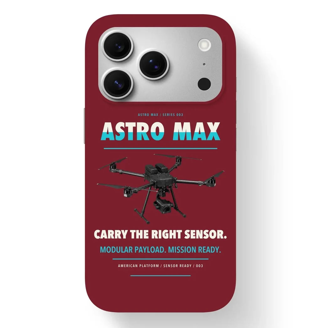 Freefly Astro Max Case design on dark red iphone case