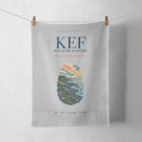 Thumbnail for Keflavík Airport (KEF) design on light gray towel