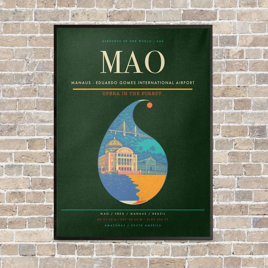 Manaus - Eduardo Gomes International Airport MAO - Canvas Framed - Dark Green