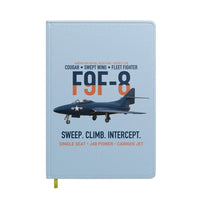 Thumbnail for F9F-8 Cougar Swept Wing Carrier Fighter design on light blue notebook
