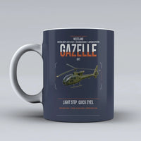 Thumbnail for Westland Gazelle AH1 design on dark blue ceramic mug, double-side print