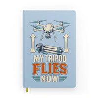 Thumbnail for My Tripod Flies Now design on light blue notebook