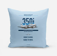 Thumbnail for Beechcraft King Air 350i design on light blue pillow