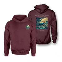 Thumbnail for VINTAGE G4531 - The Dawn Dispersal - Double-Side Hoodie design on darkred double side