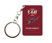 Thumbnail for Erickson S-64F Air Crane design on dark red designed key chain, double-side print