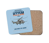 Thumbnail for Airbus Helicopters H225M Caracal design on light blue 1 piece coaster
