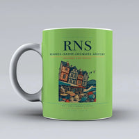 Thumbnail for Rennes–Saint-Jacques Airport (RNS) airport code design on light green ceramic mug