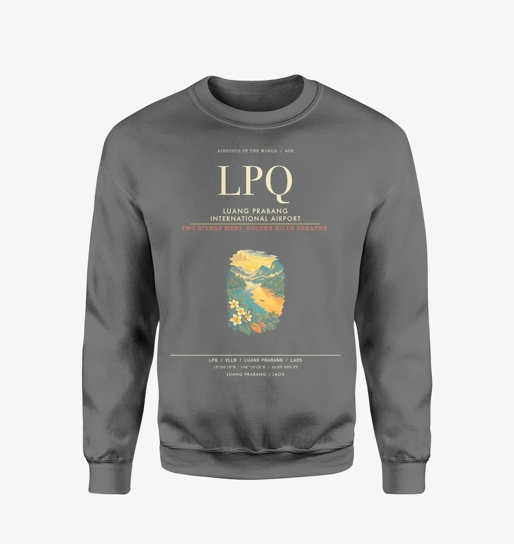 Luang Prabang International Airport LPQ Sweatshirt - Gray