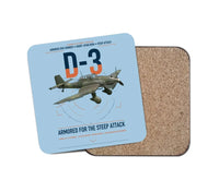 Thumbnail for Junkers Ju 87D-3 design on light blue 1 piece coaster
