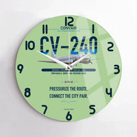 Thumbnail for Convair CV-240 design on light green no frame wall clock