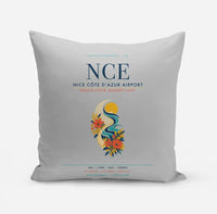 Thumbnail for Nice Côte d’Azur Airport (NCE) design on light gray pillow