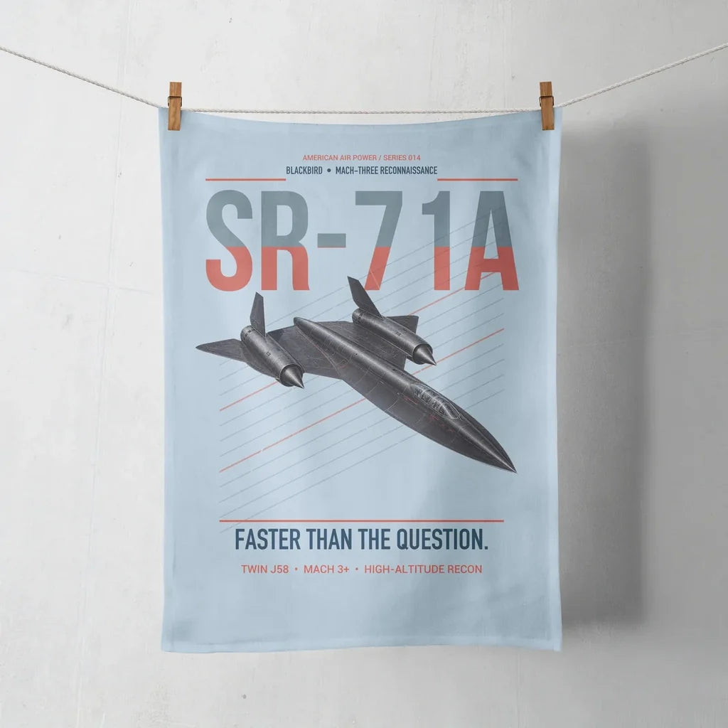 SR-71A Blackbird design on light blue towel
