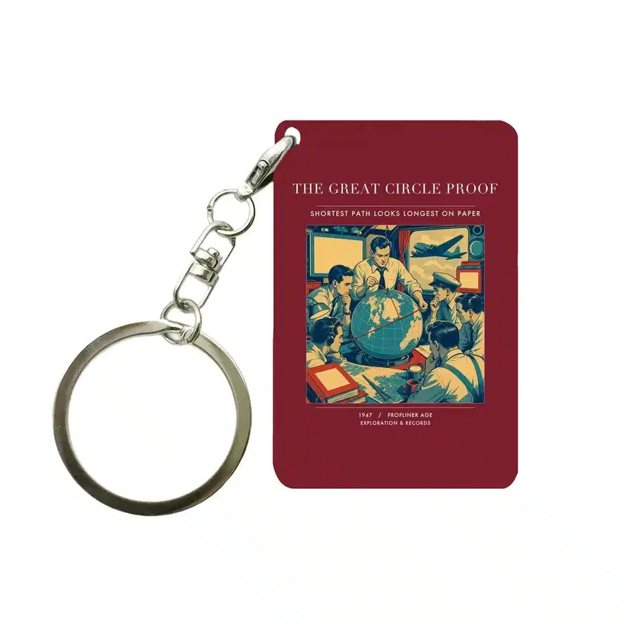 VINTAGE G4292 - The Great Circle Proof - Designed Key Chain design on darkred