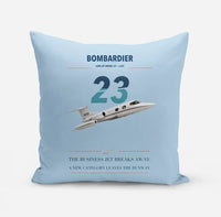 Thumbnail for Bombardier Learjet 23 design on light blue pillow