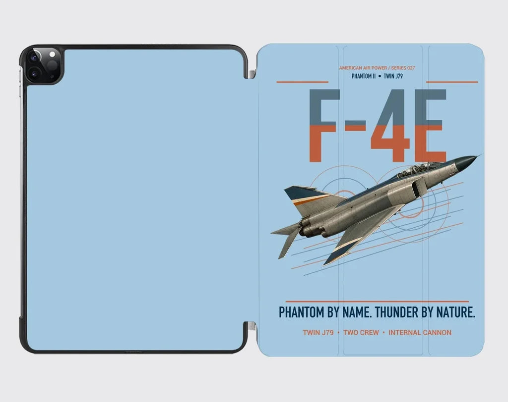 F-4E Phantom II design on light blue ipad tablet case