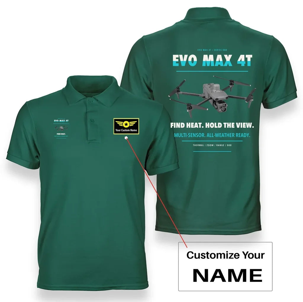Autel EVO Max 4T design on green polo with custom name badge