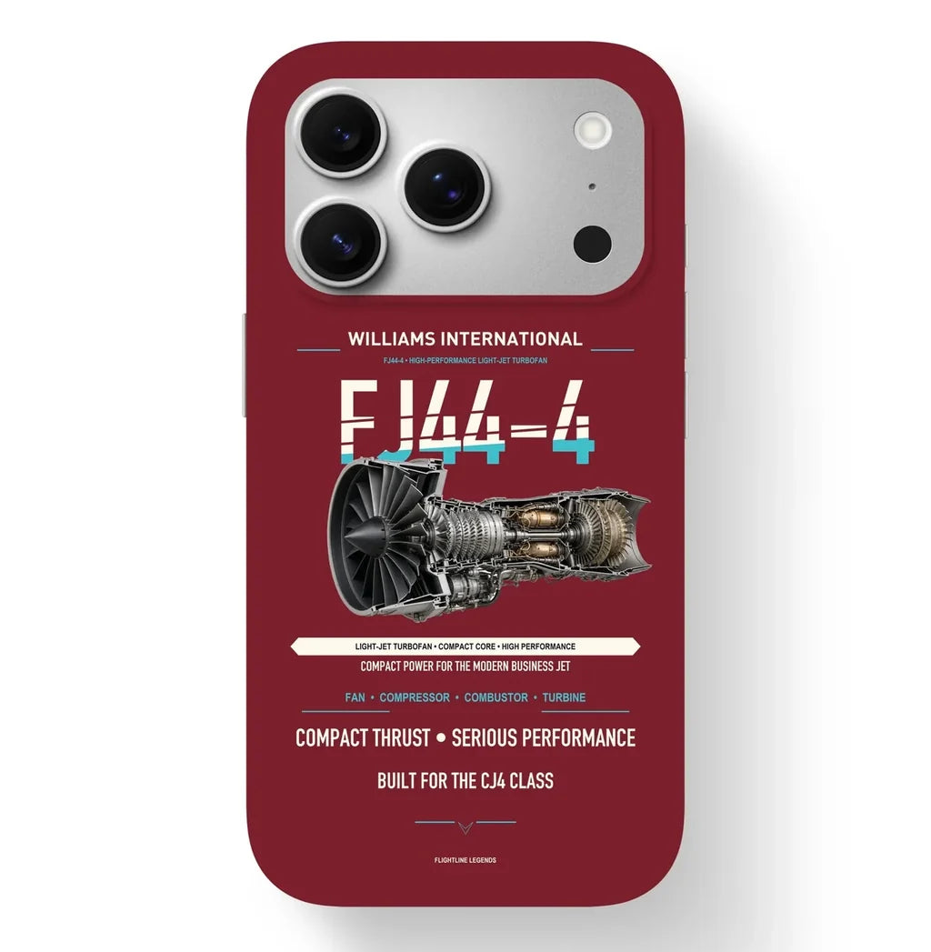 FJ44-4 Case design on dark red iphone case