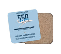 Thumbnail for Cessna Citation 550 - Citation II design on light blue 1 piece coaster