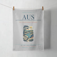 Thumbnail for Austin-Bergstrom International Airport (AUS) design on light gray towel