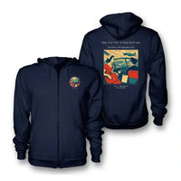 Thumbnail for VINTAGE G4481 - The County Nurse Rounds - Premium Zipped Hoodie design on navyblue