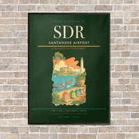 Thumbnail for Santander Airport SDR vertical canvas print - framed - dark green background