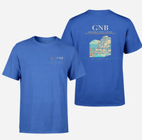 Thumbnail for Grenoble-Isère Airport (GNB) design printed on blue double-side t-shirt