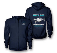Thumbnail for DJI Mavic Mini design on navy blue zipped hoodie