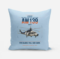 Thumbnail for Leonardo AW139 design on light blue pillow