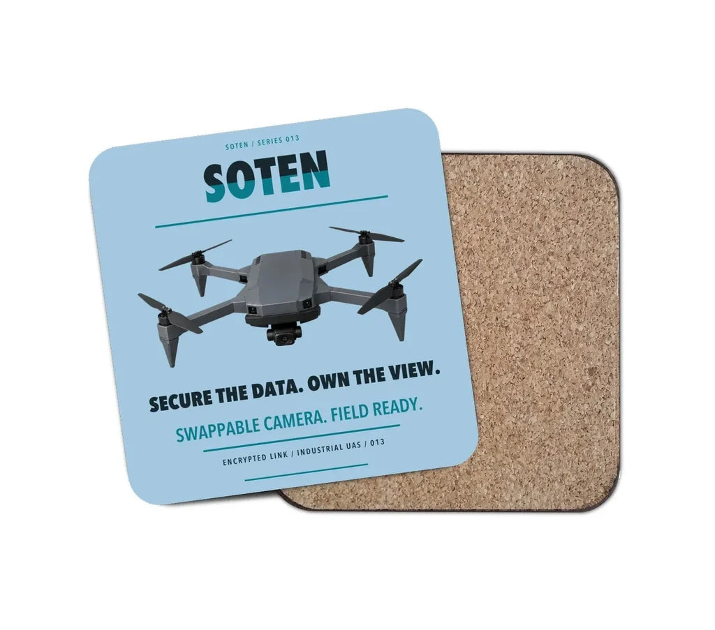 ACSL SOTEN design on light blue 1 piece coaster