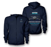 Thumbnail for ACSL SOTEN design on navy blue zipped hoodie