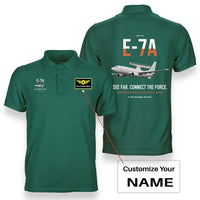 Thumbnail for E-7A Wedgetail design on green+name double-side polo t-shirt, double-side print