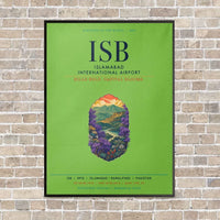 Thumbnail for Islamabad International Airport ISB vertical canvas print - framed - light green background