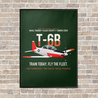 Thumbnail for T-6B Texan II Naval Aviator Training vertical canvas print - framed - dark green background