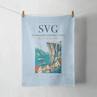 Thumbnail for Stavanger Airport, Sola (SVG) design on light blue towel