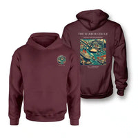 Thumbnail for VINTAGE G4059 - The Harbor Circle - Double-Side Hoodie design on darkred double side