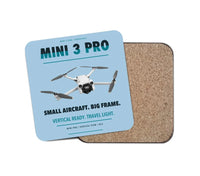 Thumbnail for DJI Mini 3 Pro design on light blue 1 piece coaster