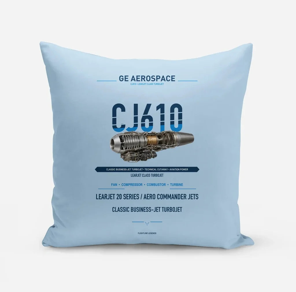 CJ610 design on light blue pillow