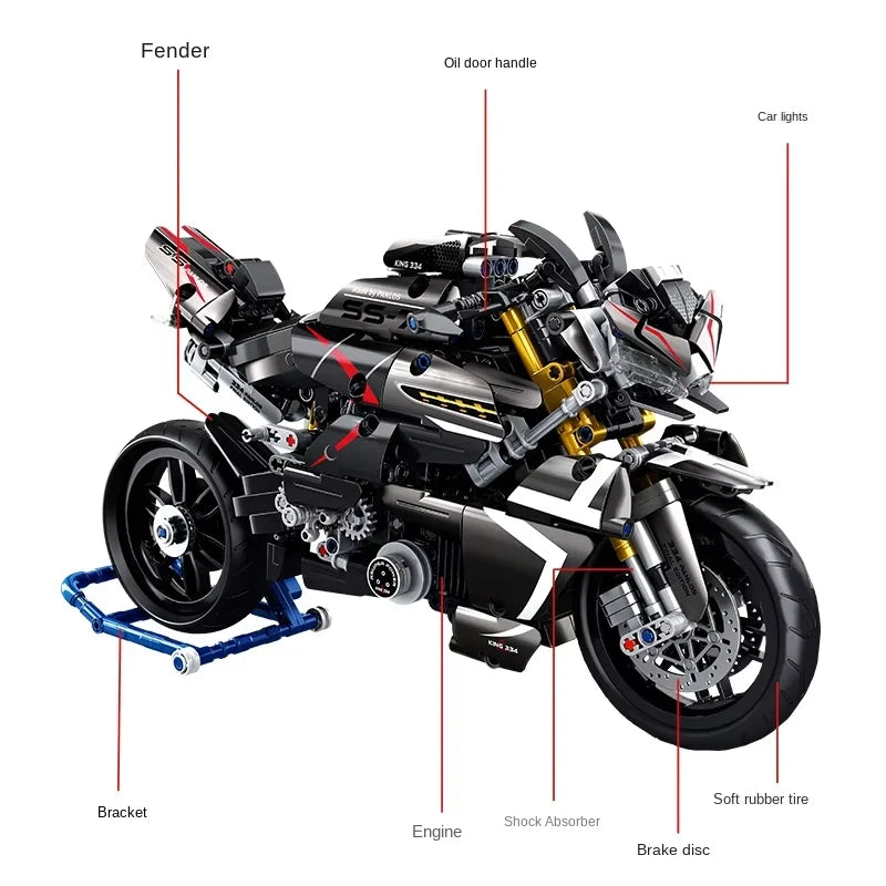1056Pcs Suzuki Motorcycle For Model - view 6