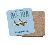 Thumbnail for OV-10A Bronco design on light blue 1 piece coaster
